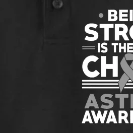 Being Strong Is The Only Choice Asthma Awareness Dry Zone Grid Performance Polo