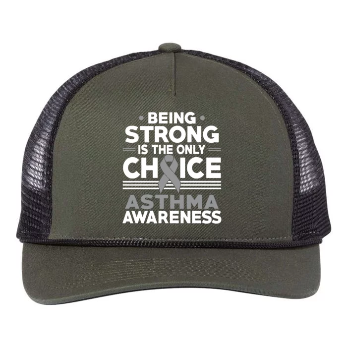 Being Strong Is The Only Choice Asthma Awareness Retro Rope Trucker Hat Cap