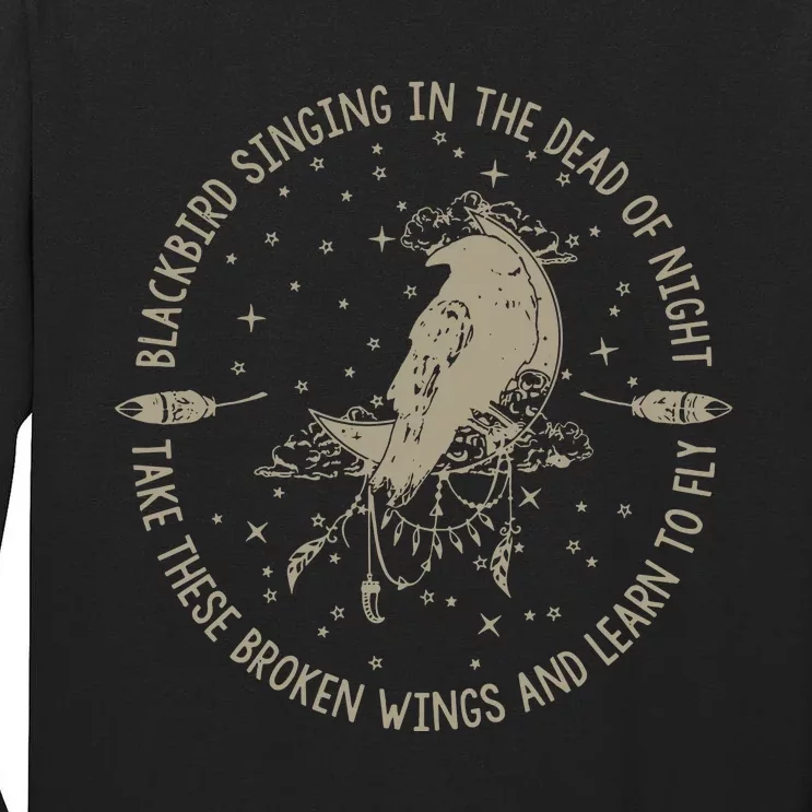 Blackbird Singing In Dead Of The Night Music Lover Tall Long Sleeve T-Shirt