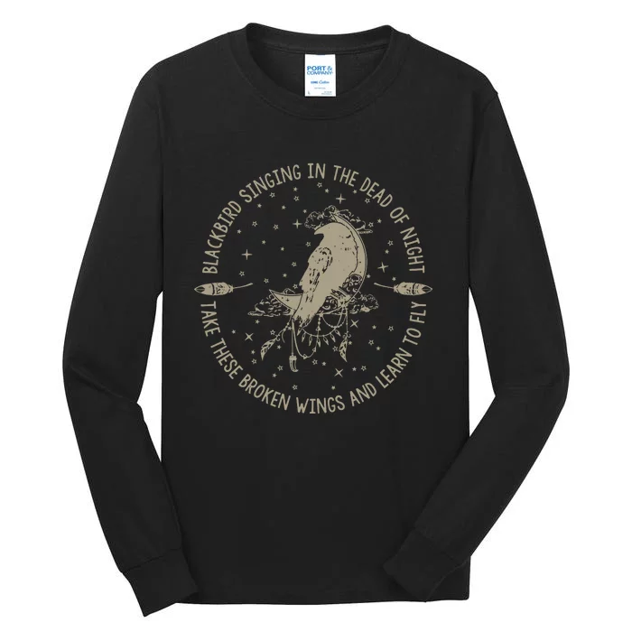 Blackbird Singing In Dead Of The Night Music Lover Tall Long Sleeve T-Shirt