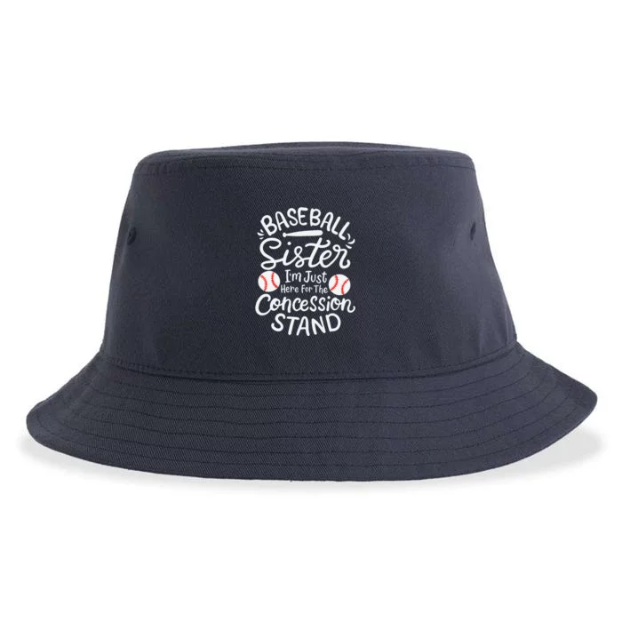 Baseball Sister IM Just Here For Concession Stand Fan Women Sustainable Bucket Hat