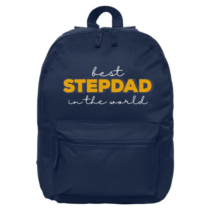 Best Stepdad In The World Fathers Day 16 in Basic Backpack