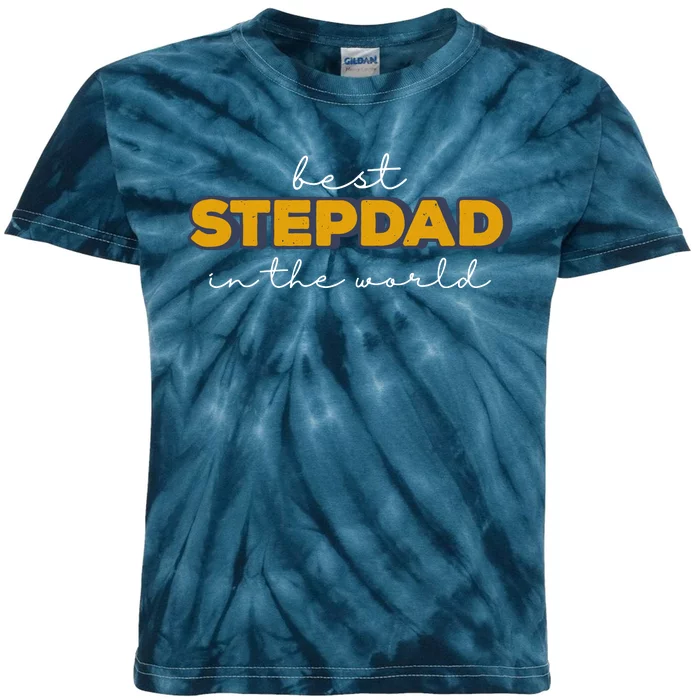 Best Stepdad In The World Fathers Day Kids Tie-Dye T-Shirt