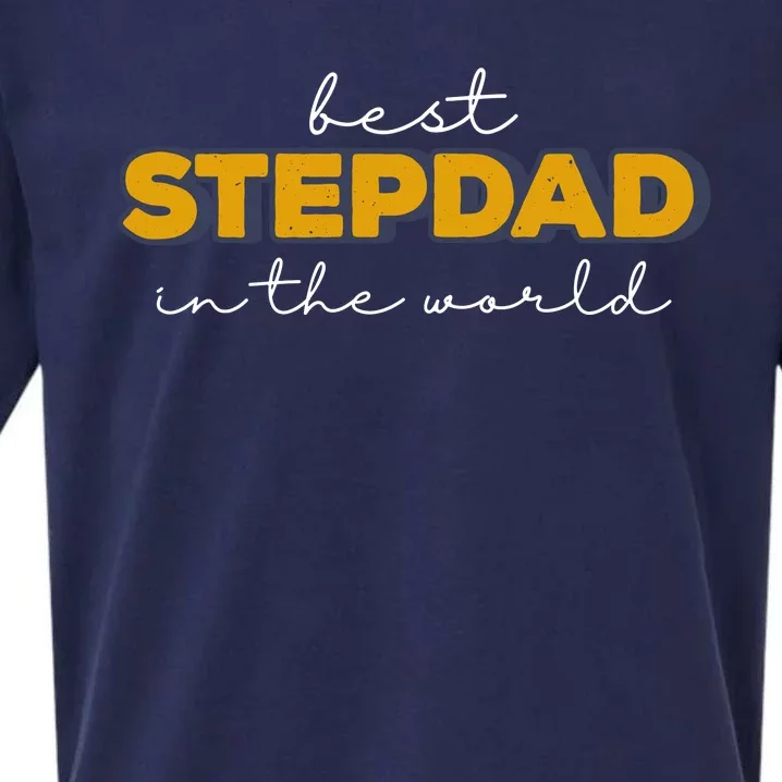 Best Stepdad In The World Fathers Day Sueded Cloud Jersey T-Shirt