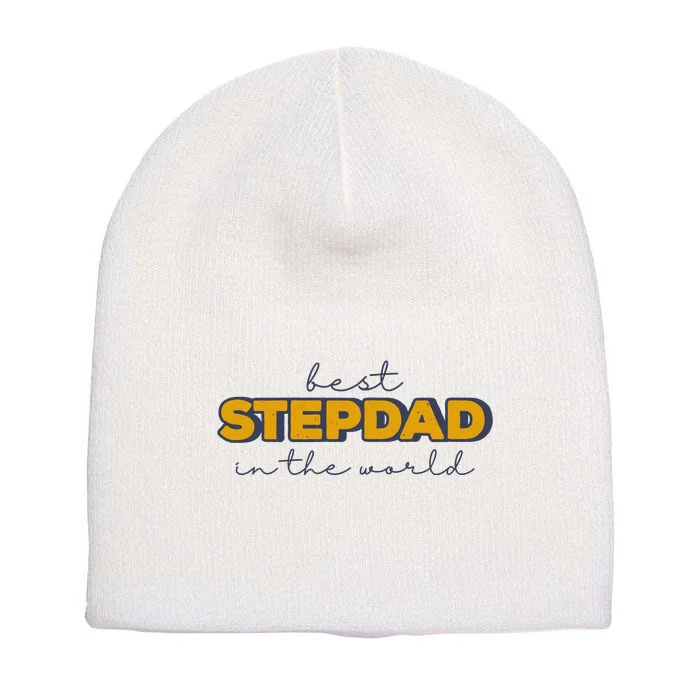 Best Stepdad In The World Fathers Day Short Acrylic Beanie