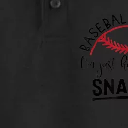 Baseball Sister I'm Just Here For The Snacks Retro Baseball Dry Zone Grid Performance Polo