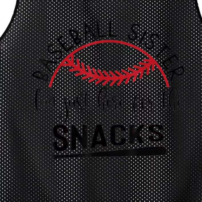 Baseball Sister I'm Just Here For The Snacks Retro Baseball Mesh Reversible Basketball Jersey Tank