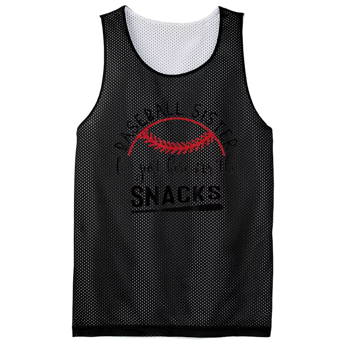 Baseball Sister I'm Just Here For The Snacks Retro Baseball Mesh Reversible Basketball Jersey Tank