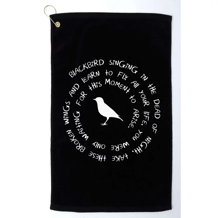 Blackbird Singing In The Dead Of Night Bird Lyrics Platinum Collection Golf Towel