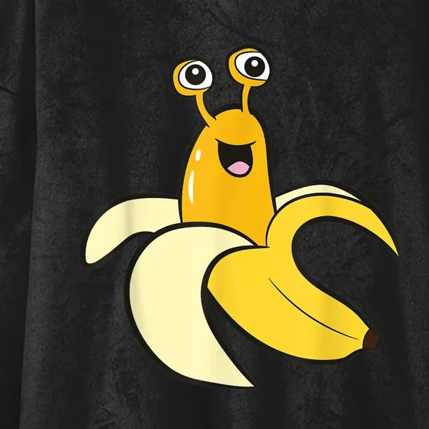 Banana Slug In Banana Funny Banana Slug Hooded Wearable Blanket