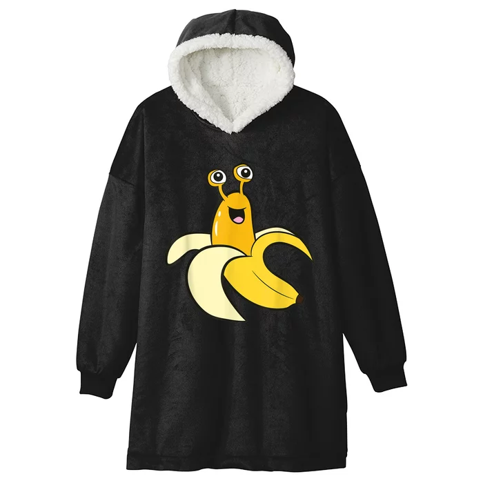 Banana Slug In Banana Funny Banana Slug Hooded Wearable Blanket