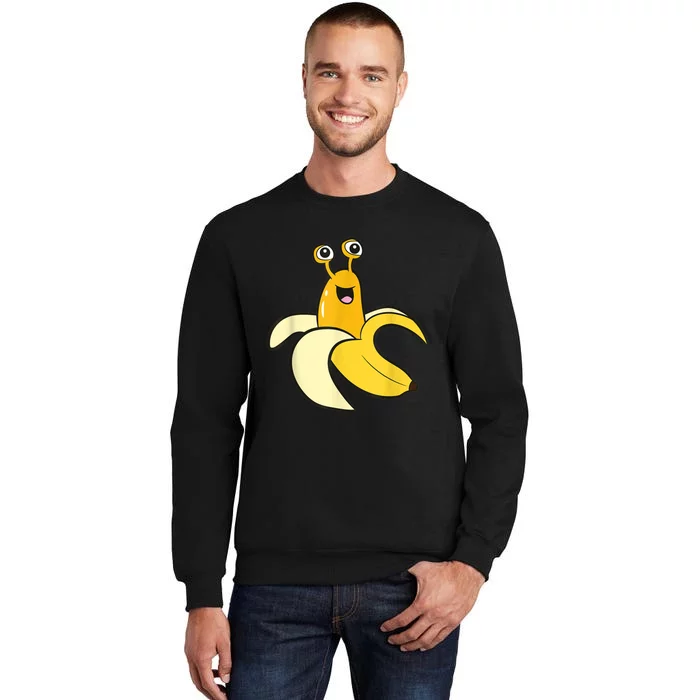 Banana Slug In Banana Funny Banana Slug Tall Sweatshirt