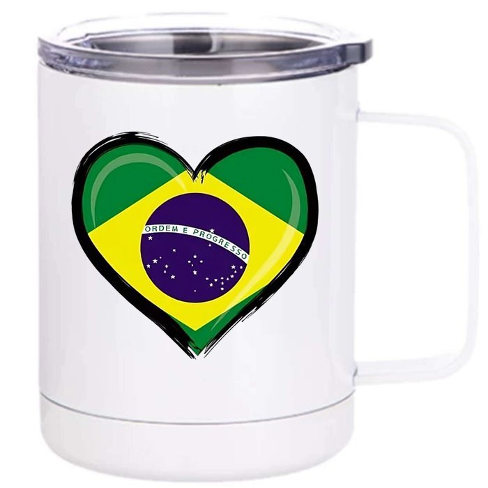 Brazil Soccer Jersey Brazilian Flag Funny Boy Gift Front & Back 12oz Stainless Steel Tumbler Cup