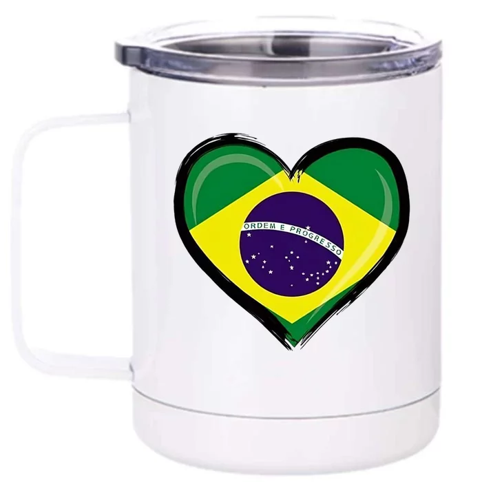 Brazil Soccer Jersey Brazilian Flag Funny Boy Gift Front & Back 12oz Stainless Steel Tumbler Cup