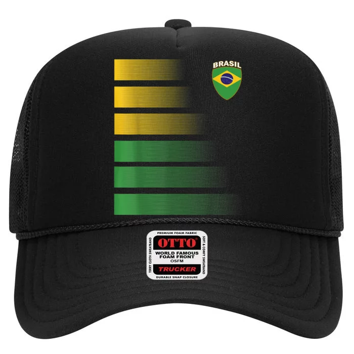 Brazil Soccer Jersey Football Brazil Soccer High Crown Mesh Trucker Hat