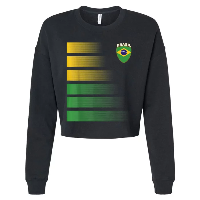 Brazil Soccer Jersey Football Brazil Soccer Cropped Pullover Crew