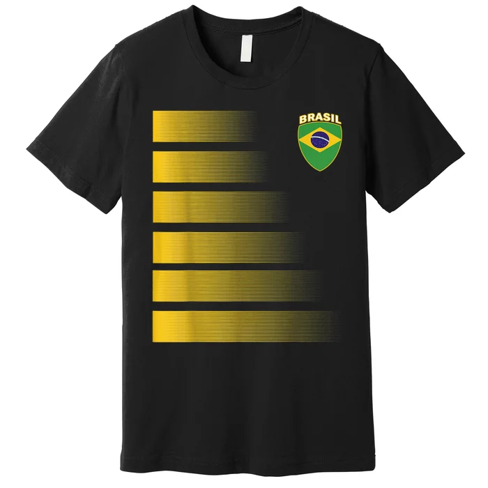 Brazilian Soccer Jersey Brazil Football Flag Premium T-Shirt