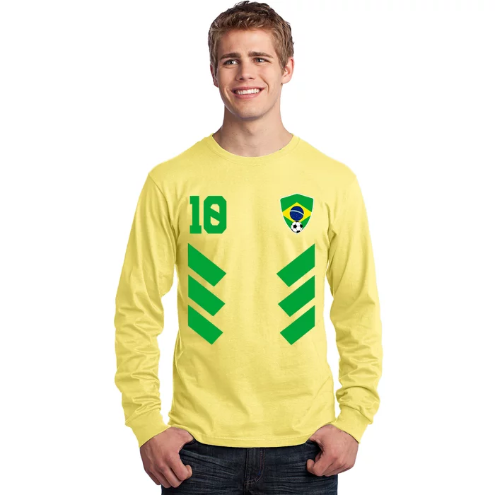 Brazil Soccer Jersey Brazilian Football Shirt Flag Long Sleeve Shirt