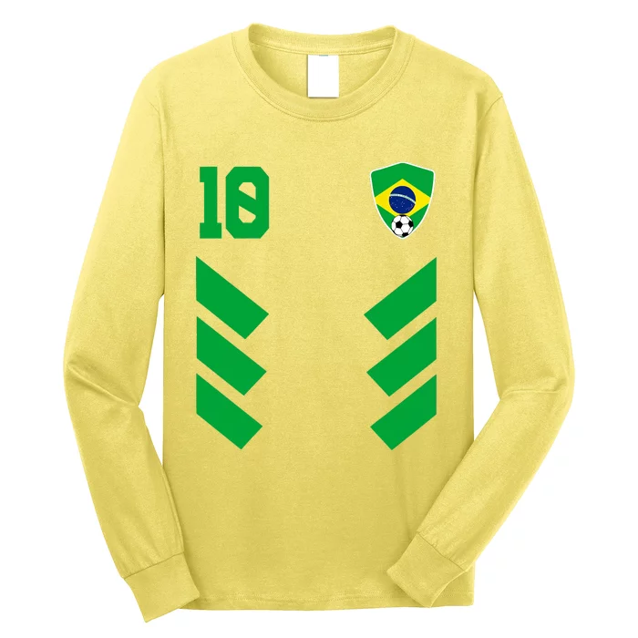 Brazil Soccer Jersey Brazilian Football Shirt Flag Long Sleeve Shirt