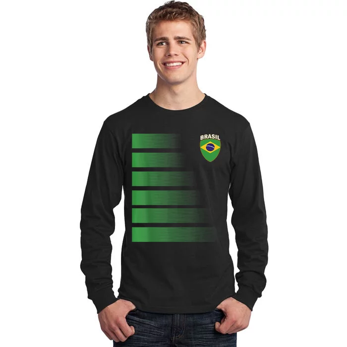 Brazilian Soccer Jersey Brazil Football Brazil Flag Tall Long Sleeve T-Shirt