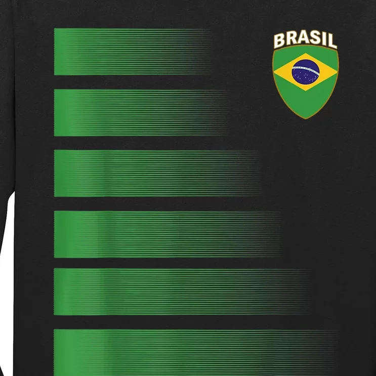 Brazilian Soccer Jersey Brazil Football Brazil Flag Tall Long Sleeve T-Shirt