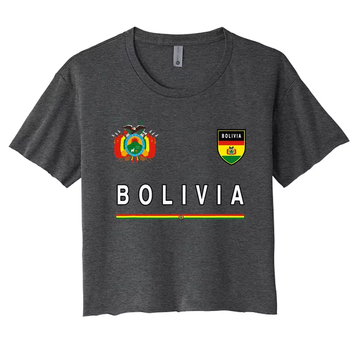 Bolivia Sportsoccer Jersey Flag Football Women's Crop Top Tee