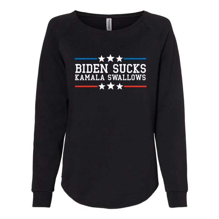 Biden Sucks Kamala Swallows Funny Biden And Kamala Womens California Wash Sweatshirt