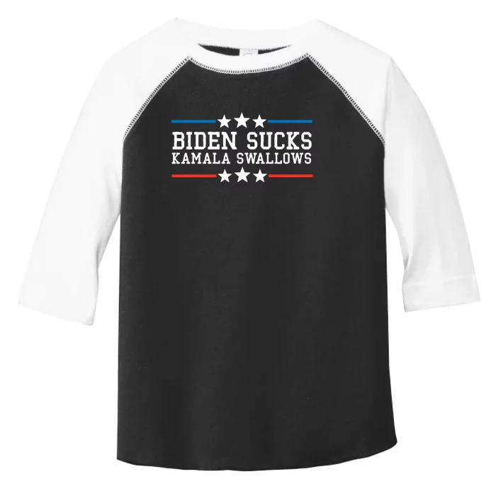 Biden Sucks Kamala Swallows Funny Biden And Kamala Toddler Fine Jersey T-Shirt