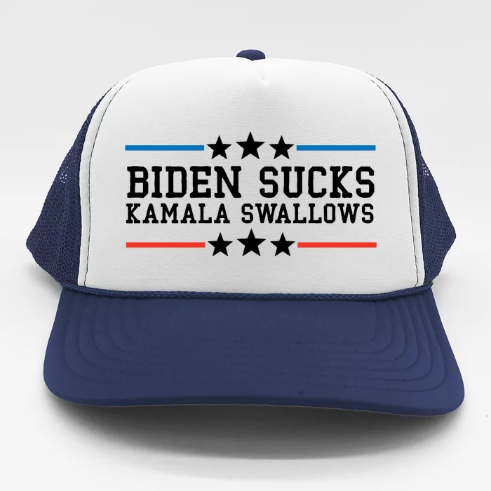 Biden Sucks Kamala Swallows Funny Biden And Kamala Trucker Hat