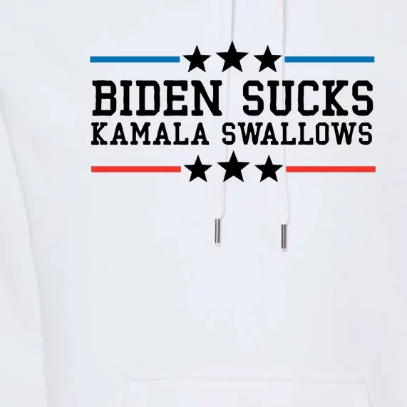 Biden Sucks Kamala Swallows Funny Biden And Kamala Premium Hoodie