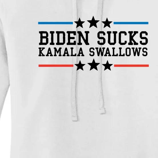 Biden Sucks Kamala Swallows Funny Biden And Kamala Women's Pullover Hoodie