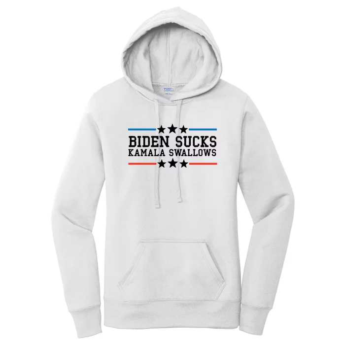 Biden Sucks Kamala Swallows Funny Biden And Kamala Women's Pullover Hoodie