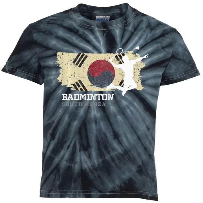 Badminton South Korea Net Games Player Badminton Kids Tie-Dye T-Shirt