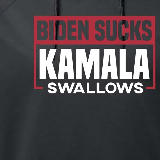 Biden Sucks Kamala Swallows Performance Fleece Hoodie