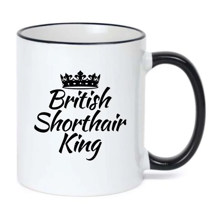 British Shorthair King British Grey Cat Dad Gift Black Color Changing Mug