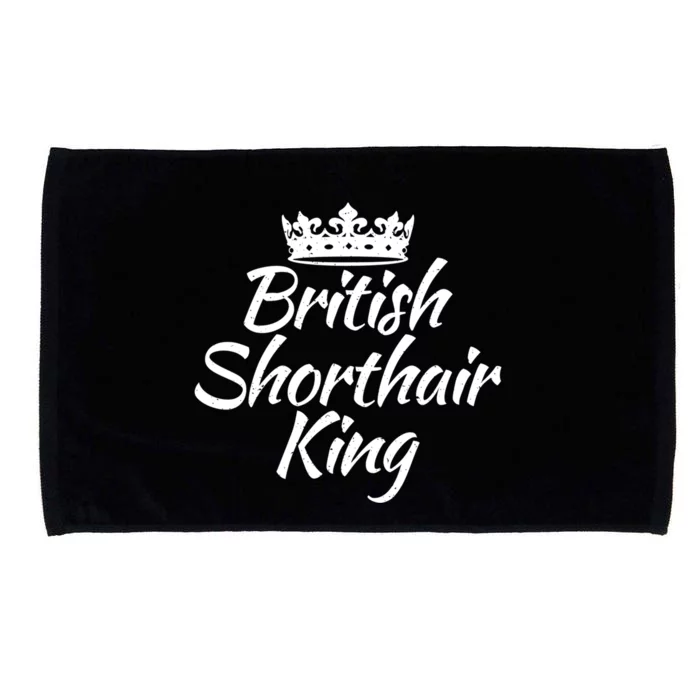 British Shorthair King British Grey Cat Dad Gift Microfiber Hand Towel