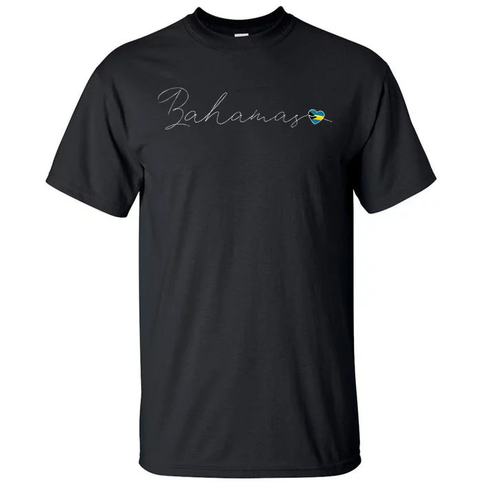 Bahamas Simple Love Bahamian Flag Heart On Bahamas Tall T-Shirt