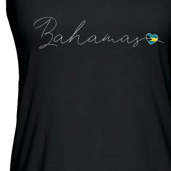 Bahamas Simple Love Bahamian Flag Heart On Bahamas Ladies Essential Flowy Tank