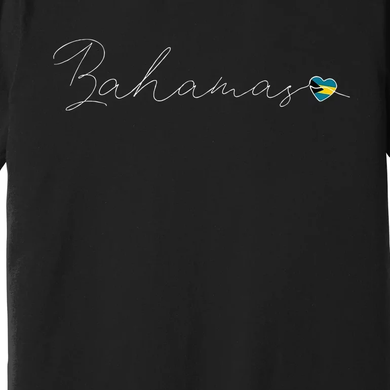 Bahamas Simple Love Bahamian Flag Heart On Bahamas Premium T-Shirt