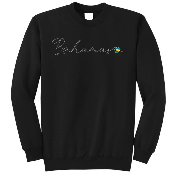 Bahamas Simple Love Bahamian Flag Heart On Bahamas Tall Sweatshirt