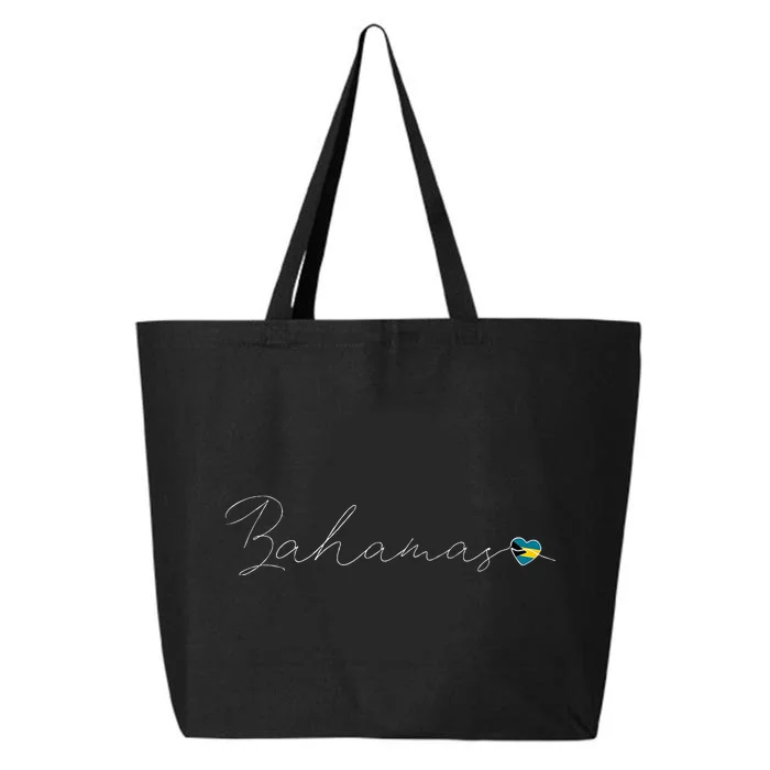 Bahamas Simple Love Bahamian Flag Heart On Bahamas 25L Jumbo Tote