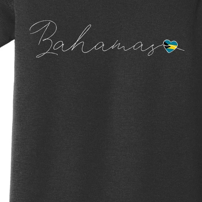 Bahamas Simple Love Bahamian Flag Heart On Bahamas Baby Bodysuit