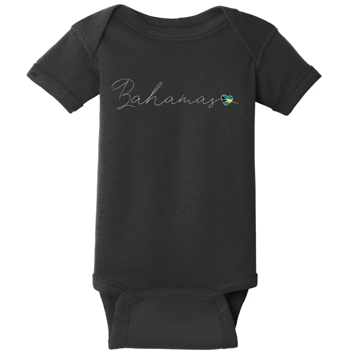 Bahamas Simple Love Bahamian Flag Heart On Bahamas Baby Bodysuit