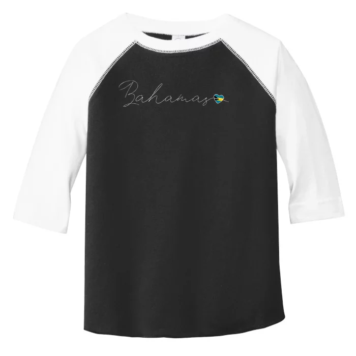 Bahamas Simple Love Bahamian Flag Heart On Bahamas Toddler Fine Jersey T-Shirt