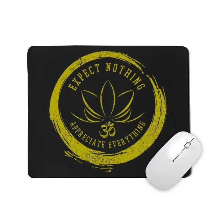 Buddhism Saying Lotus Flower Om Symbol Yoga Gift Mousepad