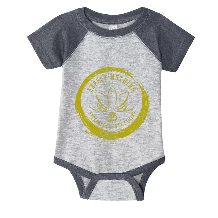 Buddhism Saying Lotus Flower Om Symbol Yoga Gift Infant Baby Jersey Bodysuit