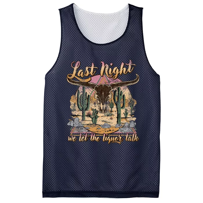 Bull Skull Last Country Music Night We Let The Liquor Talk Mesh Reversible Basketball Jersey Tank