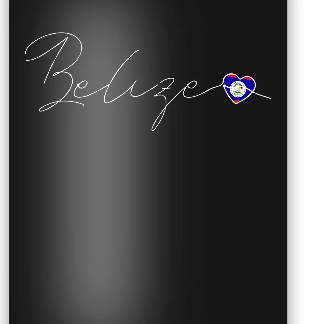 Belize Simple Love Belizean Flag Heart On Belize Poster