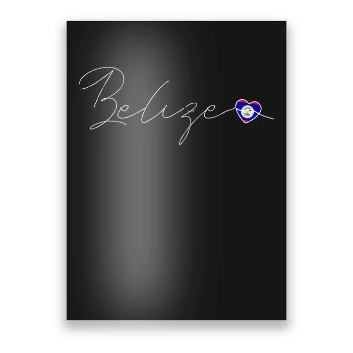 Belize Simple Love Belizean Flag Heart On Belize Poster