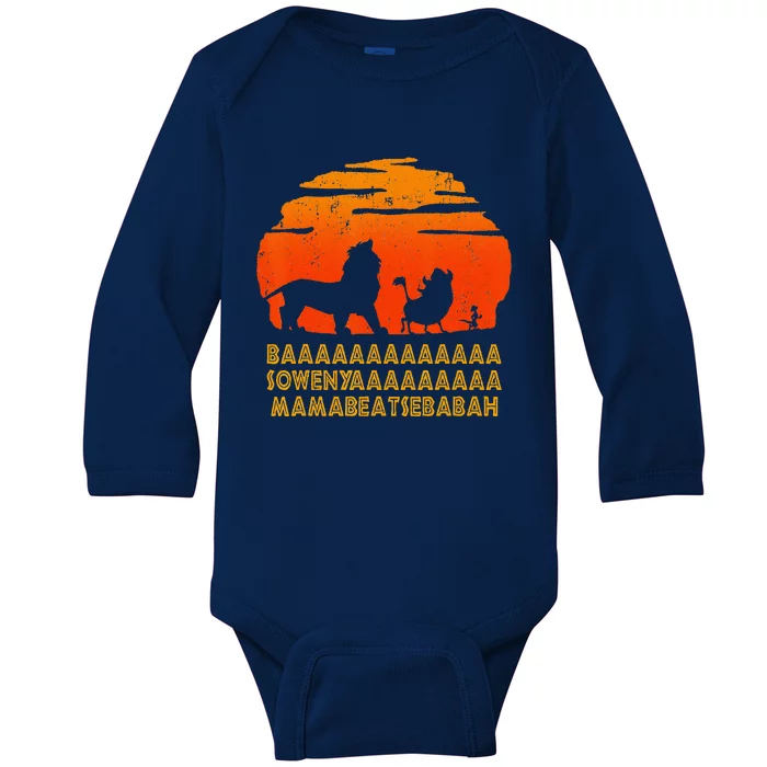 Baaa Sowenyaaa Lion African King Baby Long Sleeve Bodysuit